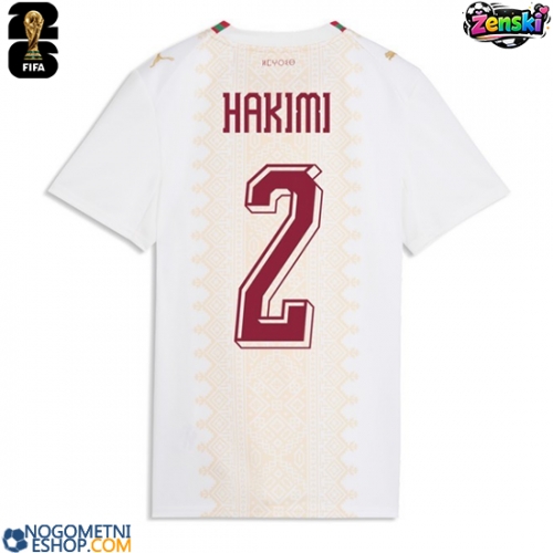 Ženski Nogometni dresi Maroko Achraf Hakimi #2 Gostujoči SP 2026 Kratek Rokav